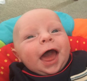 Robbie laughing, probably at Dad!